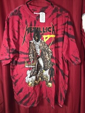 Metallica The Unforgiven Red Tie Dye T-Shirt - Pushead Art Back Graphic Size L